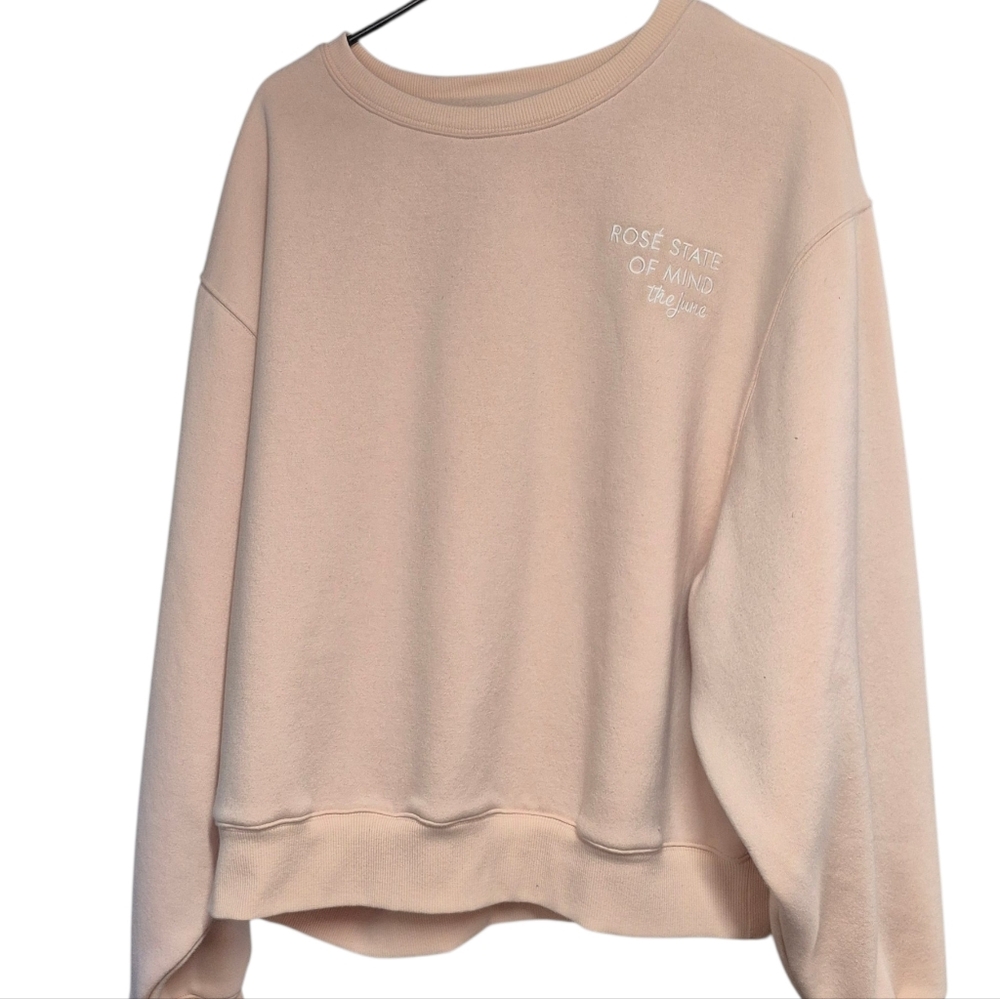 Brunette the Label x The June Motel Blush Rose Sweatshirt Women's Size XXL